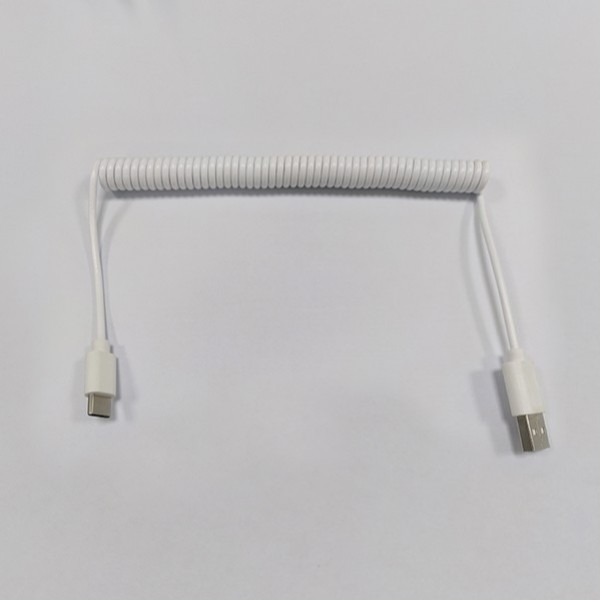 彈簧Type-C數(shù)據(jù)線，高彈性PU拉伸快充USB-C線